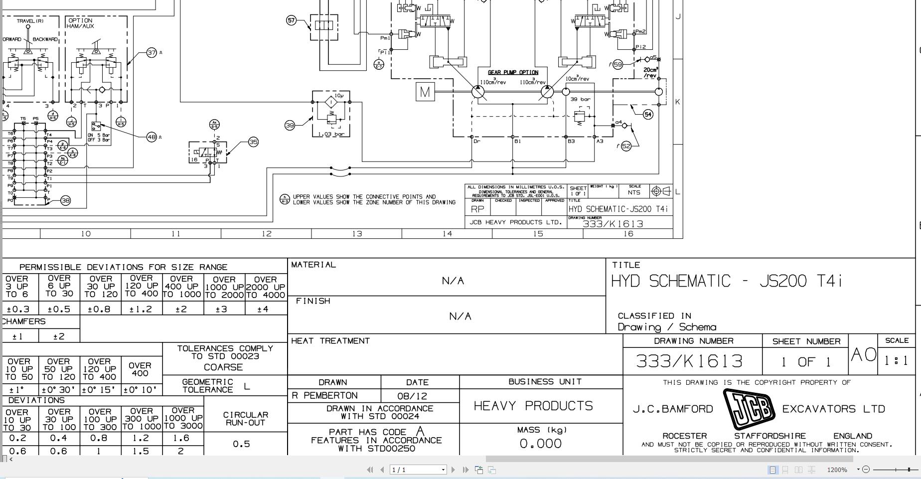 JCB Tracked Excavator JS200 T3 SHA 2012 2016 Electrical and Hydraulic Diagram (3)