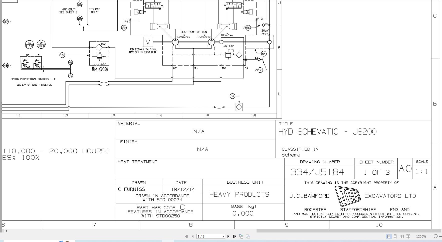 JCB Tracked Excavator JS200 T4F JCB 2016 2018 Electrical and Hydraulic Diagram (1)
