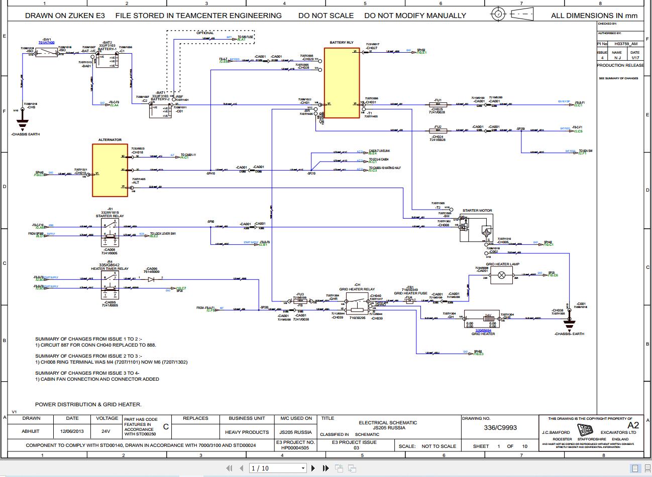 JCB Tracked Excavator JS205 BS2 PUN 2013 2014 Electrical and Hydraulic Diagram (1)