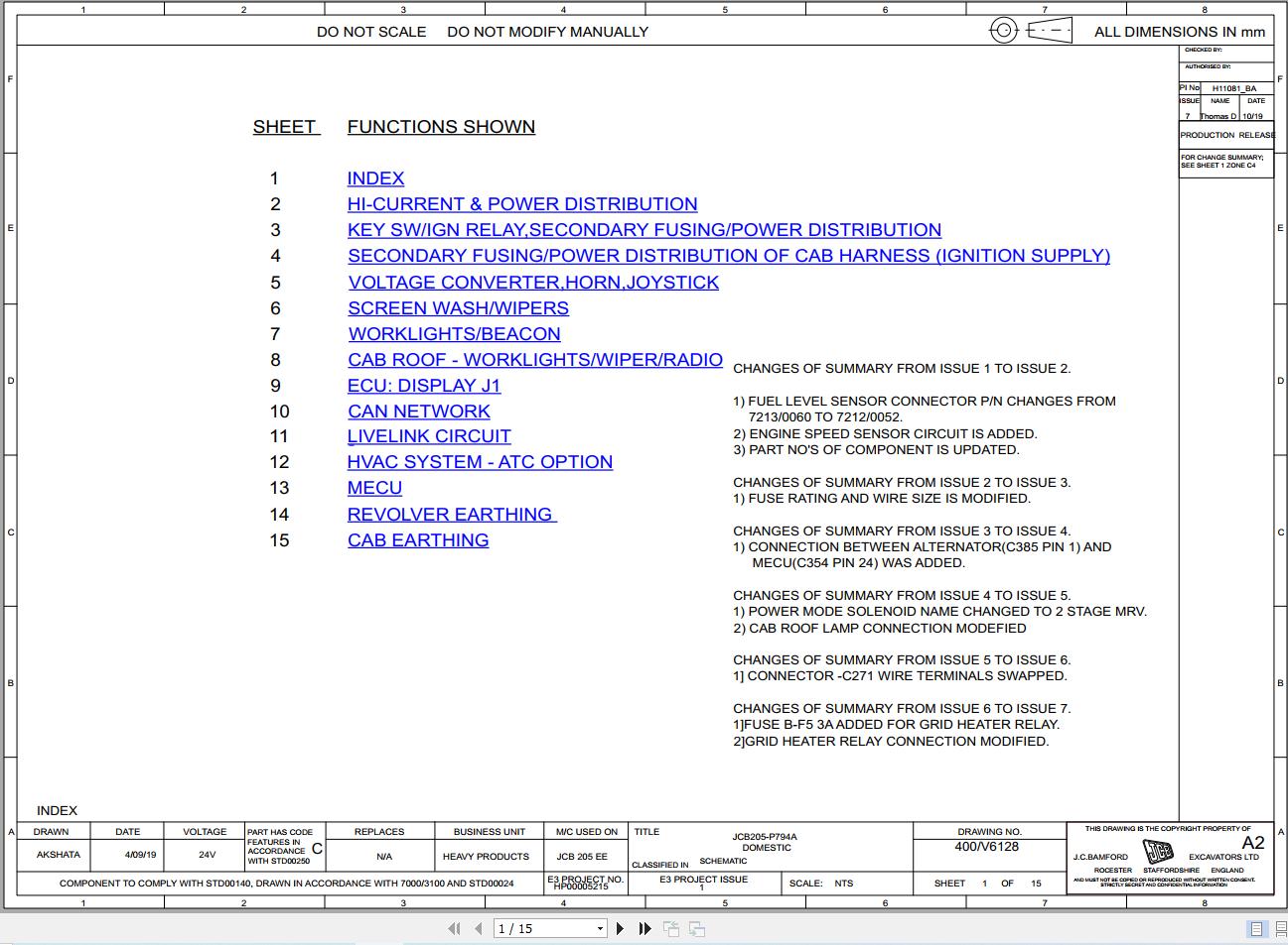 JCB Tracked Excavator JS205 PUNJE20A 2019 2025 Electrical and Hydraulic Diagram (1)