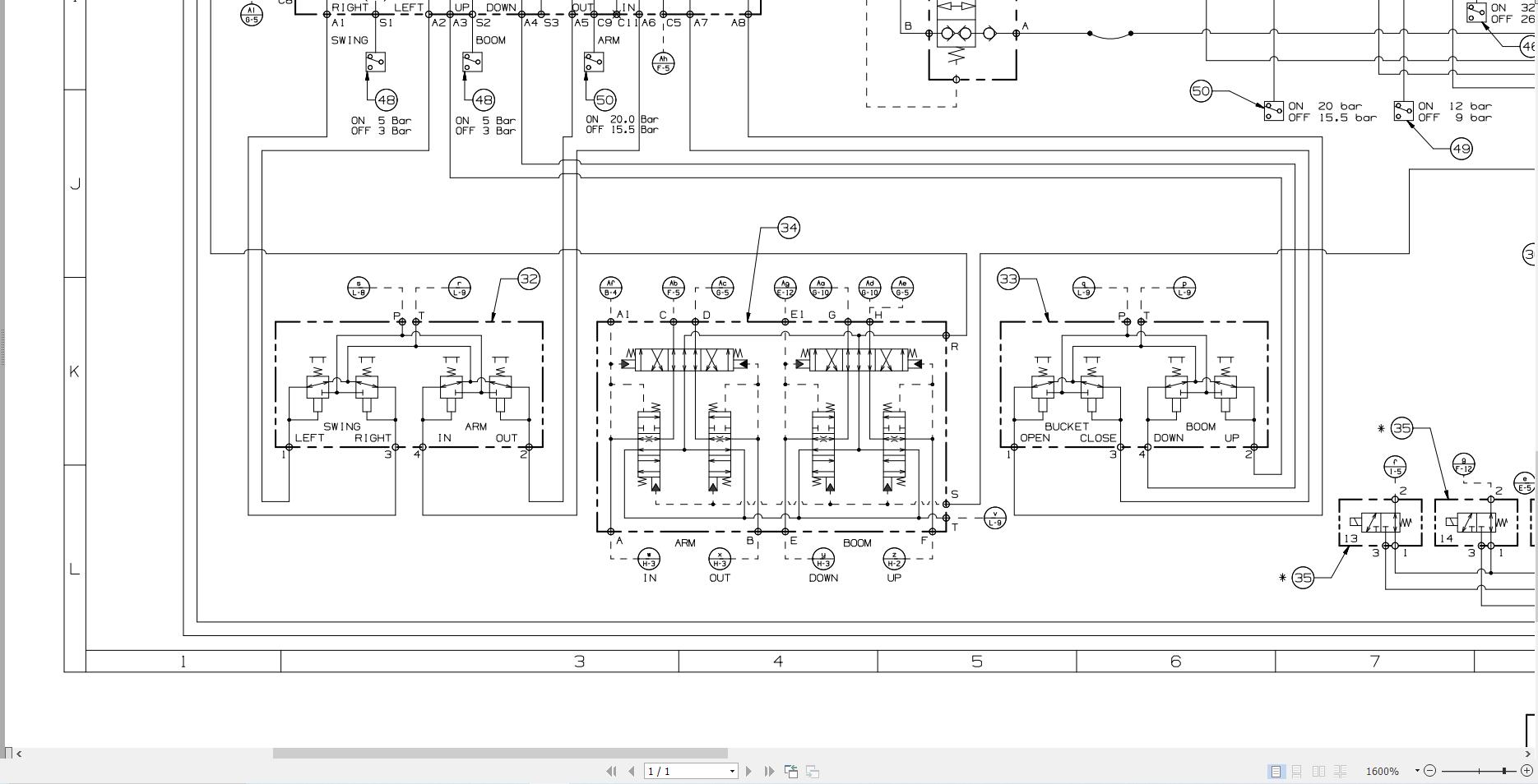 JCB Tracked Excavator JS210 T2 JCB 2005 2007 Electrical and Hydraulic Diagram (2)