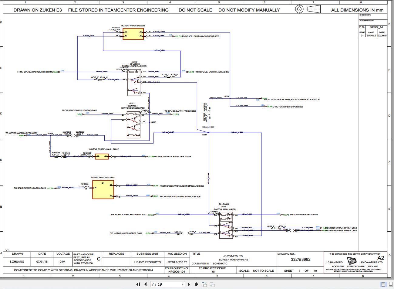 JCB Tracked Excavator JS210 T2 SHA 2013 2014 Electrical and Hydraulic Diagram (2)