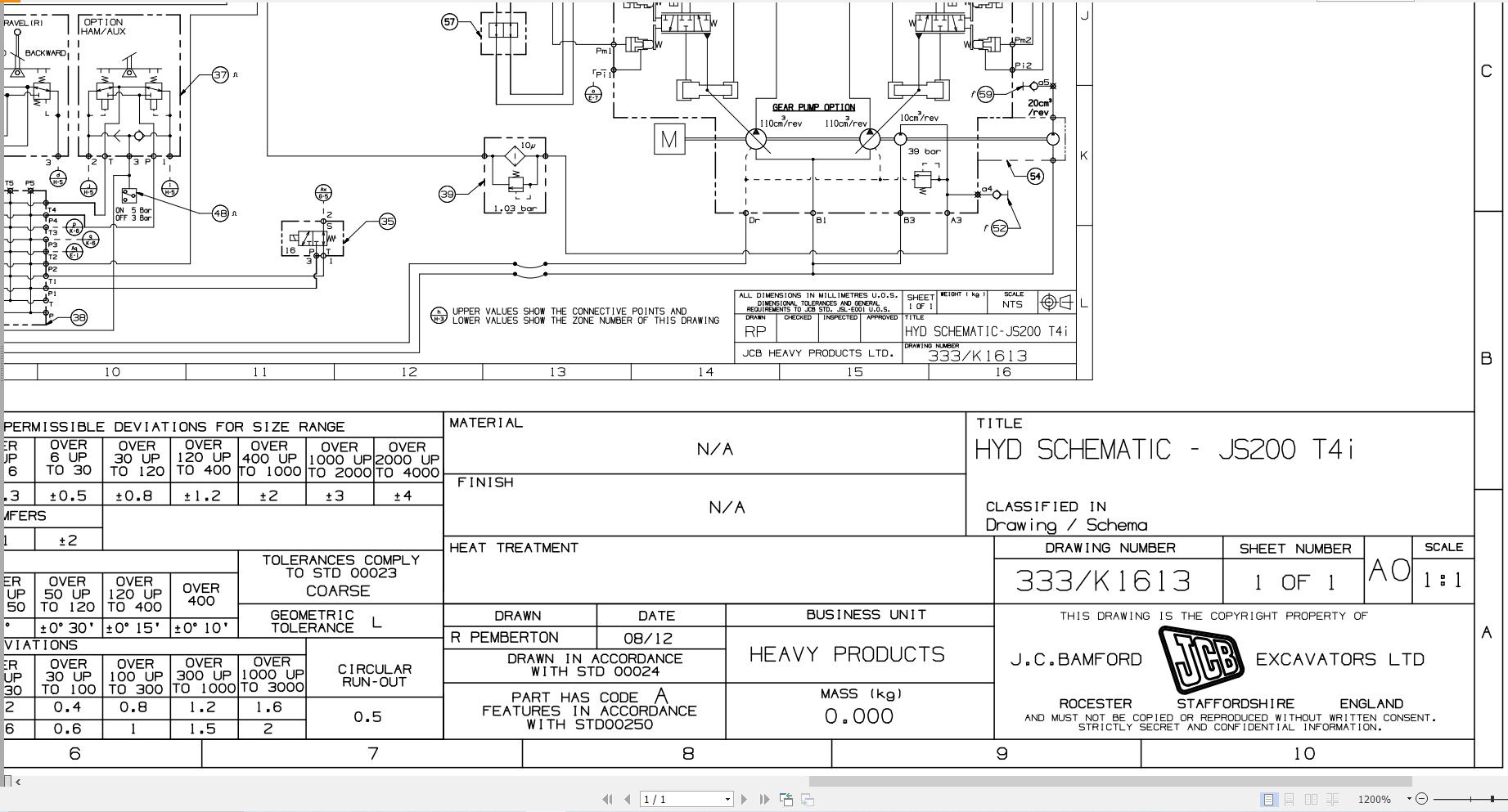 JCB Tracked Excavator JS210 T3 JCB 2007 2013 Electrical and Hydraulic Diagram (2)