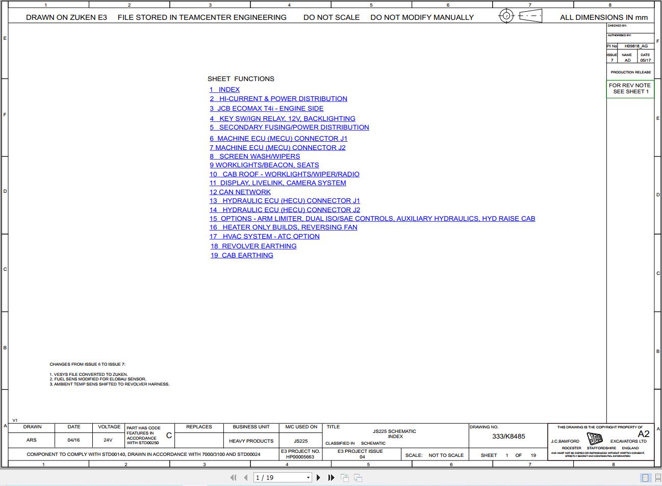 JCB Tracked Excavator JS210 T3 S0R 2017 2025 Electrical and Hydraulic Diagram (1)