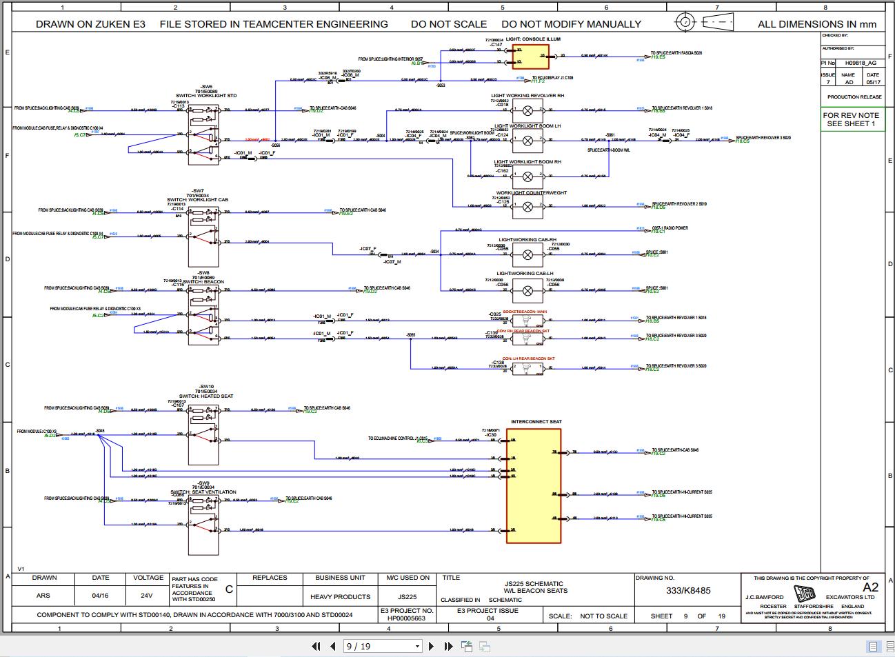 JCB Tracked Excavator JS210 T3 S0R 2017 2025 Electrical and Hydraulic Diagram (2)