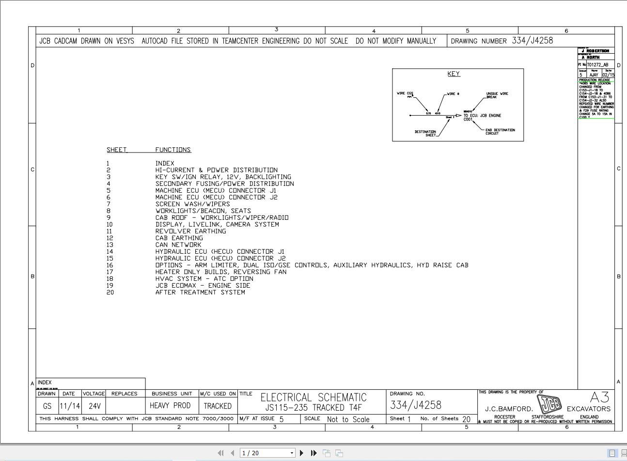 JCB Tracked Excavator JS210 T4F JCB 2016 2018 Electrical and Hydraulic Diagram (1)