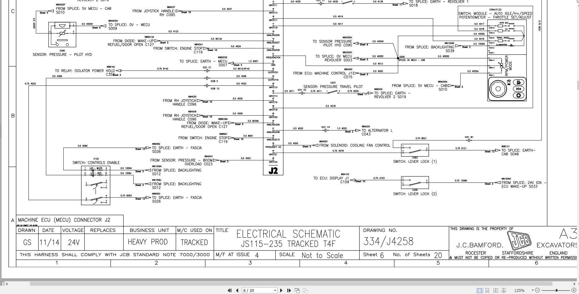 JCB Tracked Excavator JS210 T4F JCB 2016 2018 Electrical and Hydraulic Diagram (2)
