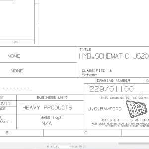 JCB Tracked Excavator JS215 PUNJD Hydraulic Diagram (1)