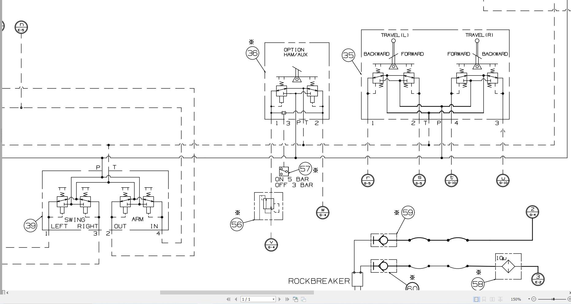 JCB Tracked Excavator JS215 PUNJD Hydraulic Diagram (2)