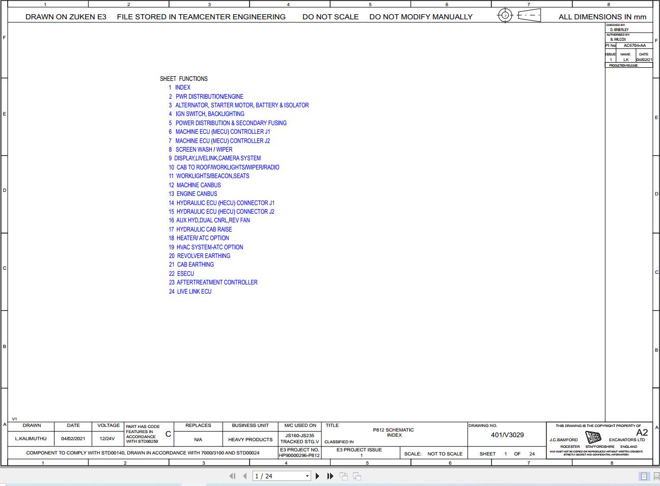 JCB Tracked Excavator JS220 STV JCB 2021 2025 Electrical and Hydraulic Diagram (1)