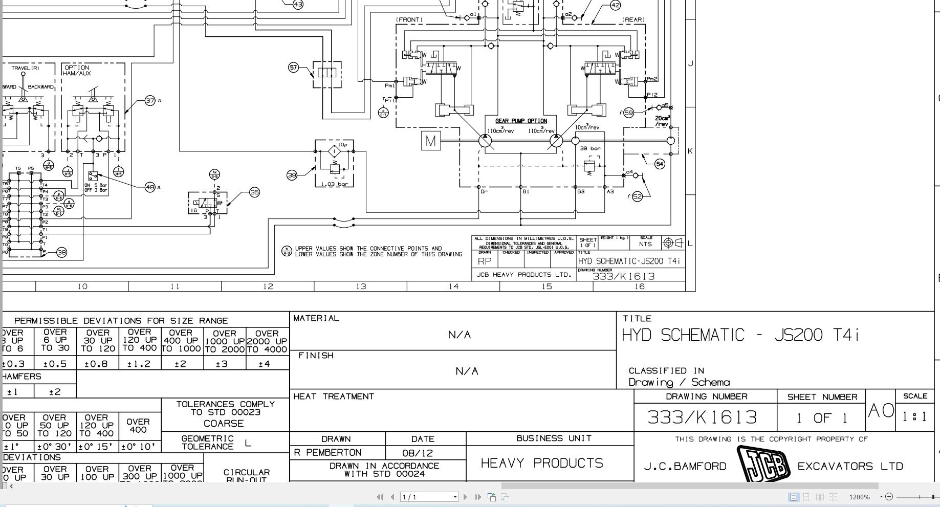 JCB Tracked Excavator JS220 T2 JCB 2003 2025 Electrical and Hydraulic Diagram (2)