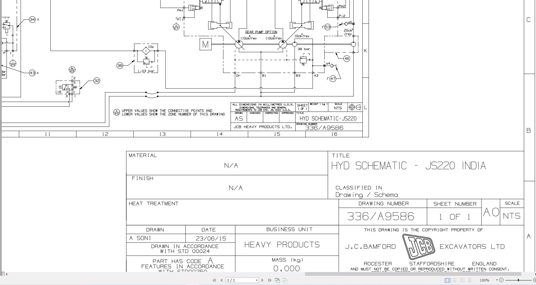 JCB Tracked Excavator JS220 T2 PUN 2012 2018 Electrical and Hydraulic Diagram (3)