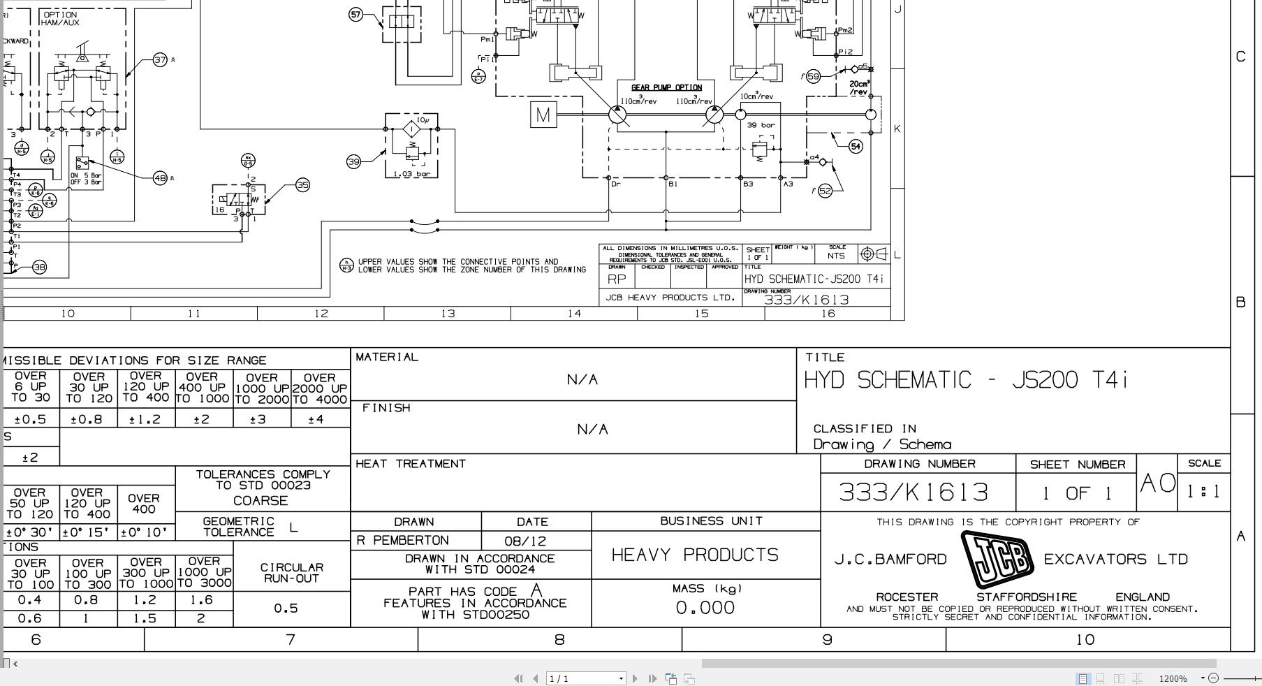 JCB Tracked Excavator JS220 T2 S0R 2016 2024 Electrical and Hydraulic Diagram (3)
