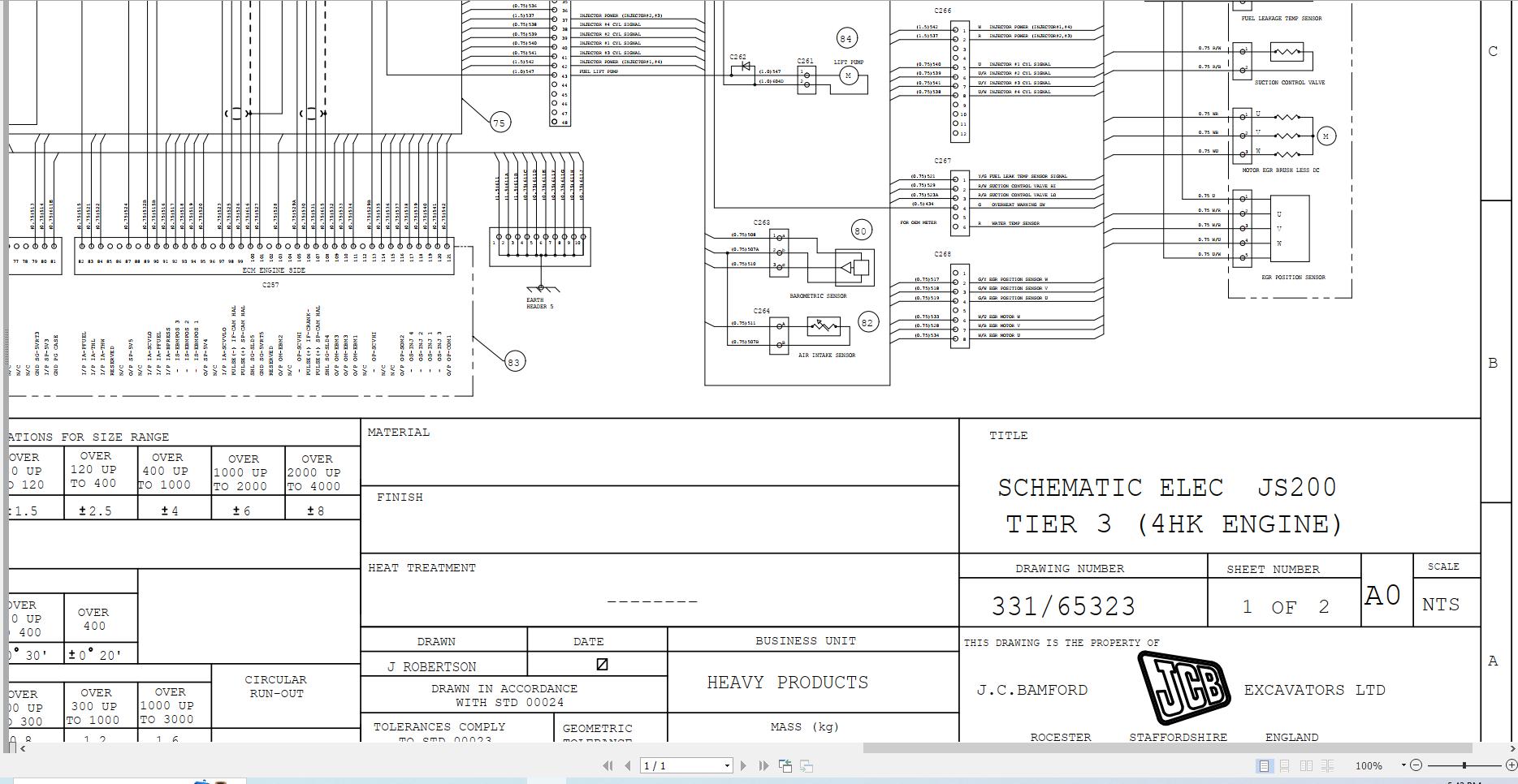 JCB Tracked Excavator JS220 T3 JCB 2007 2015 Electrical and Hydraulic Diagram (1)