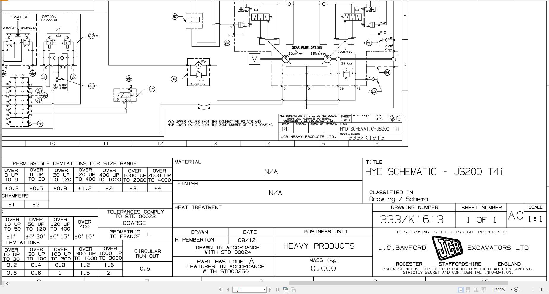 JCB Tracked Excavator JS220 T3 JCB 2007 2015 Electrical and Hydraulic Diagram (2)