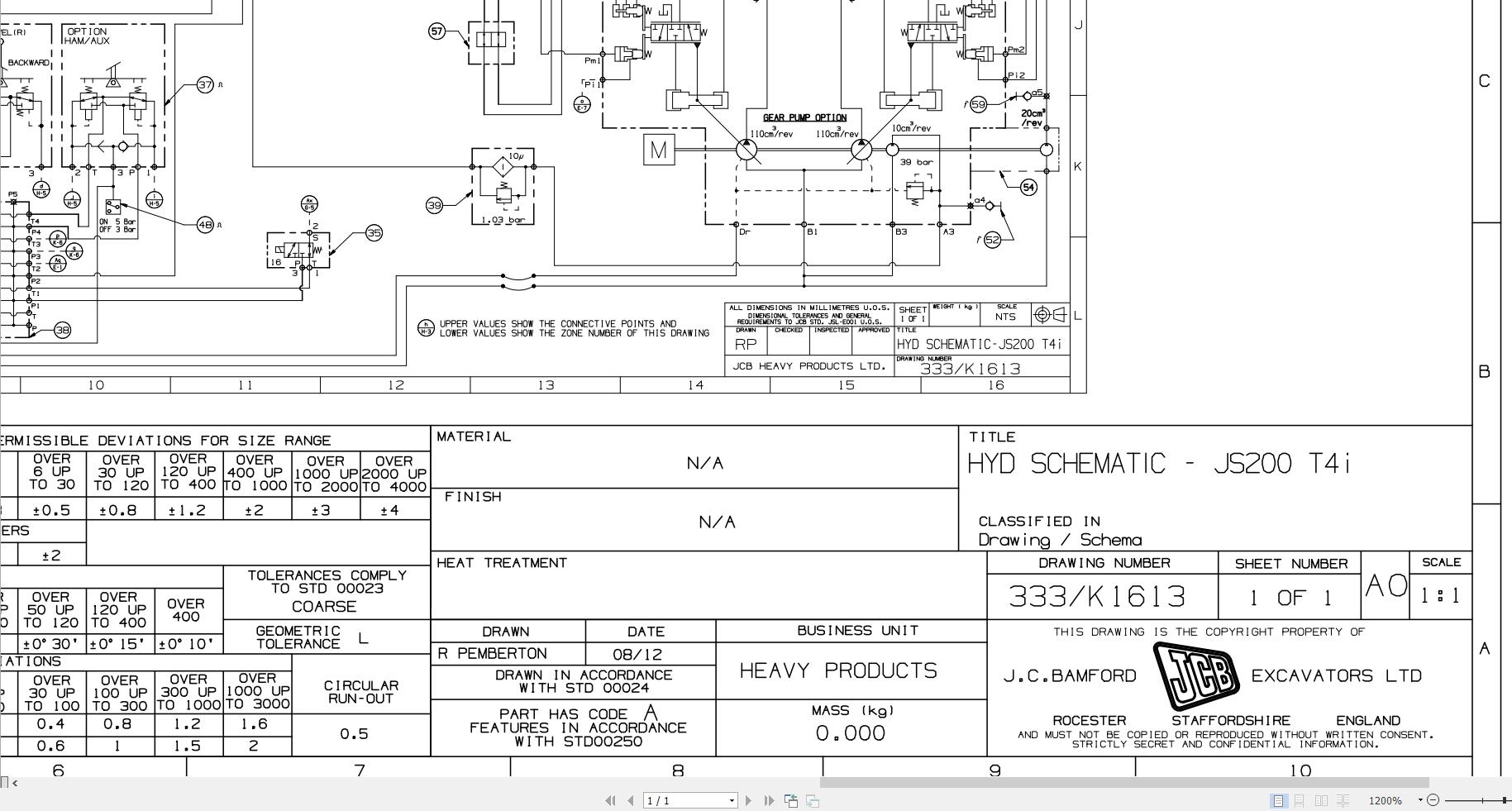 JCB Tracked Excavator JS220 T3 S0R 2017 2025 Electrical and Hydraulic Diagram (3)