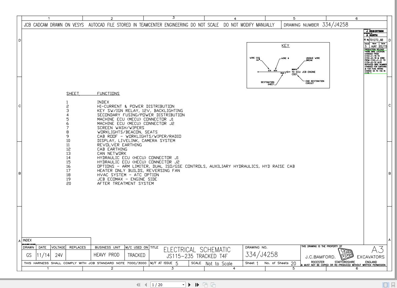 JCB Tracked Excavator JS220 T4F JCB 2015 2022 Electrical and Hydraulic Diagram (1)