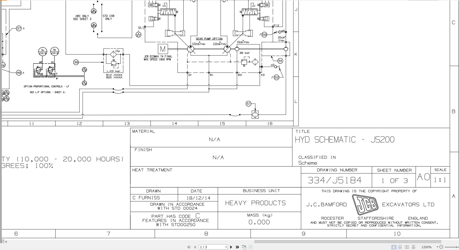 JCB Tracked Excavator JS220 T4F JCB 2015 2022 Electrical and Hydraulic Diagram (3)