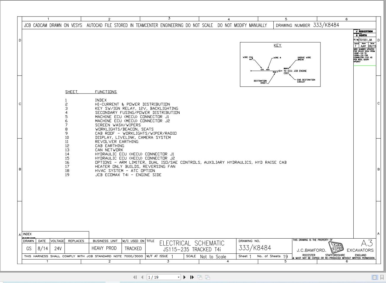 JCB Tracked Excavator JS220 T4i JCB 2013 2018 Electrical and Hydraulic Diagram (1)