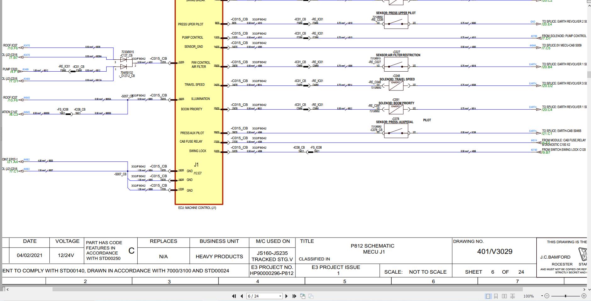 JCB Tracked Excavator JS235 STV JCB 2021 2025 Electrical and Hydraulic Diagram (2)
