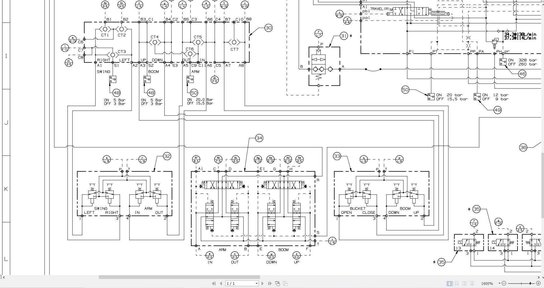 JCB Tracked Excavator JS235 T2 S0R 2017 Electrical and Hydraulic Diagram (3)