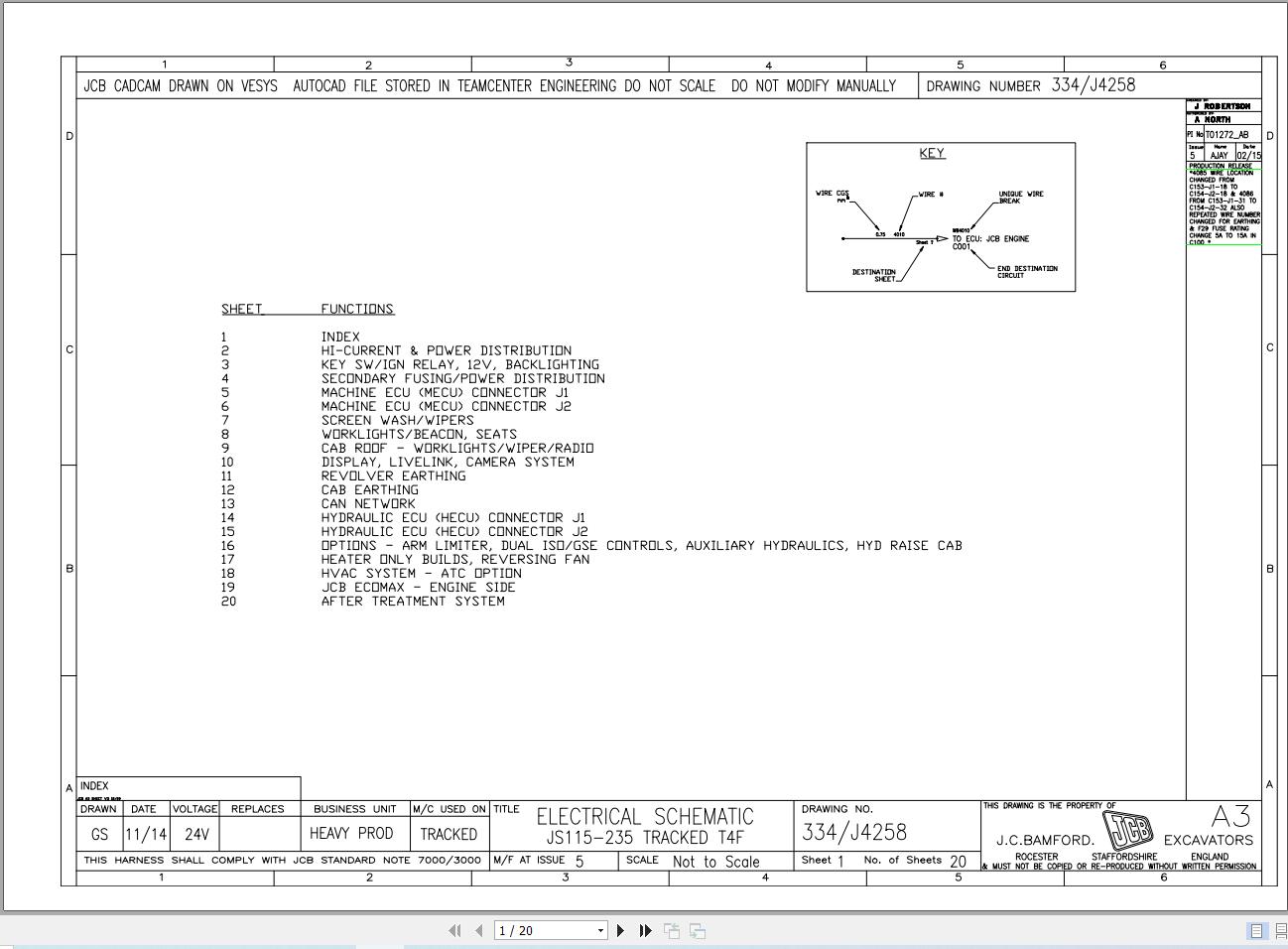 JCB Tracked Excavator JS235 T4F JCB 2016 2022 Electrical and Hydraulic Diagram (1)