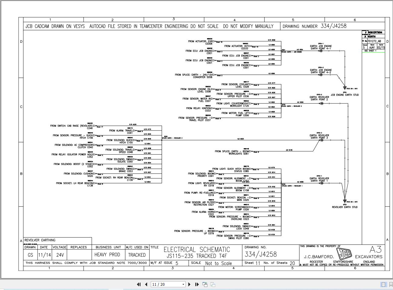 JCB Tracked Excavator JS235 T4F JCB 2016 2022 Electrical and Hydraulic Diagram (2)