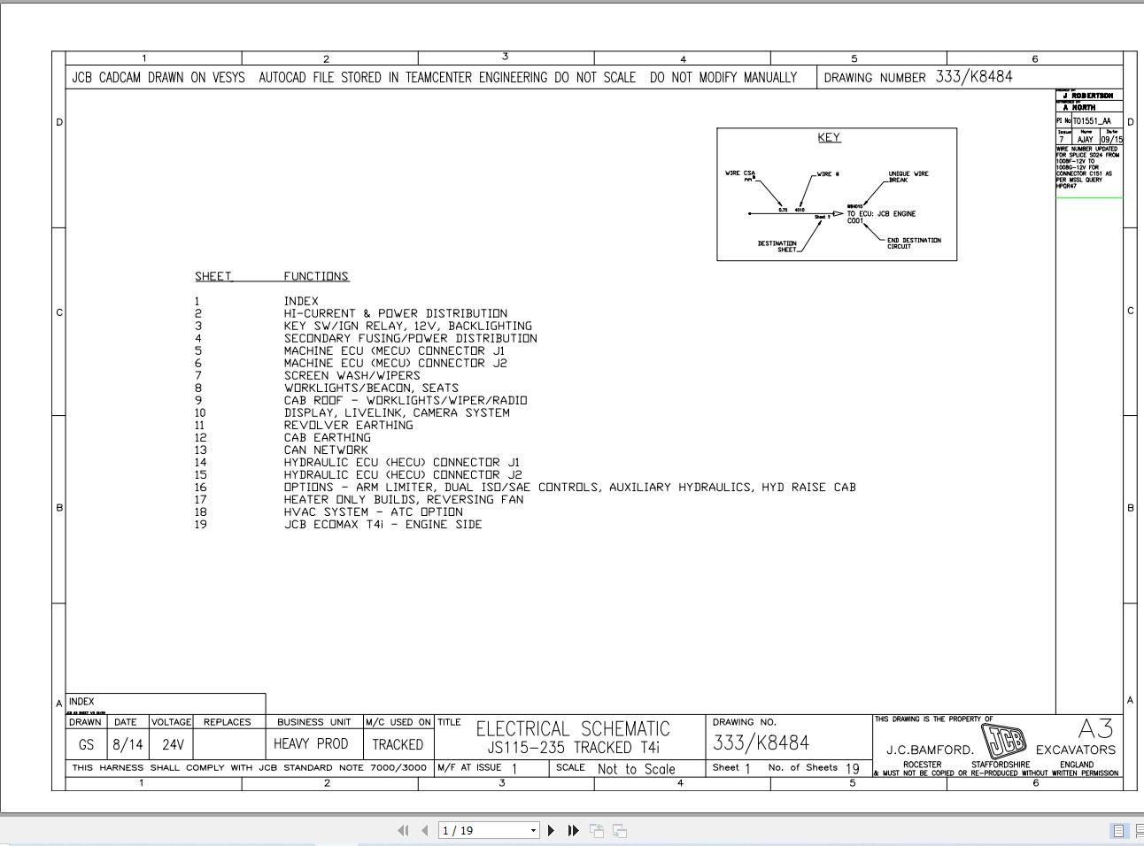 JCB Tracked Excavator JS235 T4i JCB 2013 2015 Electrical and Hydraulic Diagram (1)