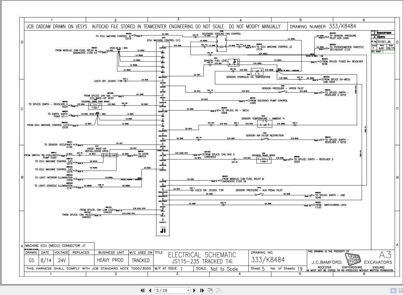 JCB Tracked Excavator JS235 T4i JCB 2013 2015 Electrical and Hydraulic Diagram (2)