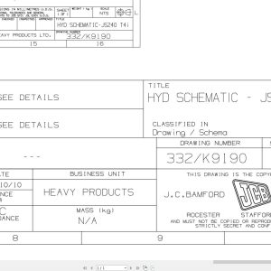 JCB Tracked Excavator JS240 T4i 2012 2018 Hydraulic Diagram (1)