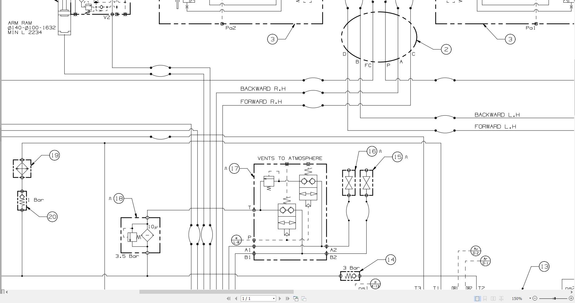 JCB Tracked Excavator JS260 T3 1998 2021 Electrical and Hydraulic Diagram (2)
