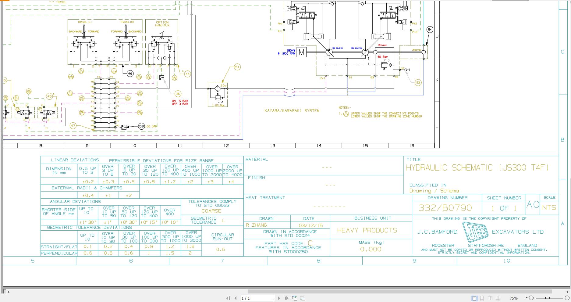 JCB Tracked Excavator JS300 T4F PUN 2020 2021 Electrical and Hydraulic Diagram (3)
