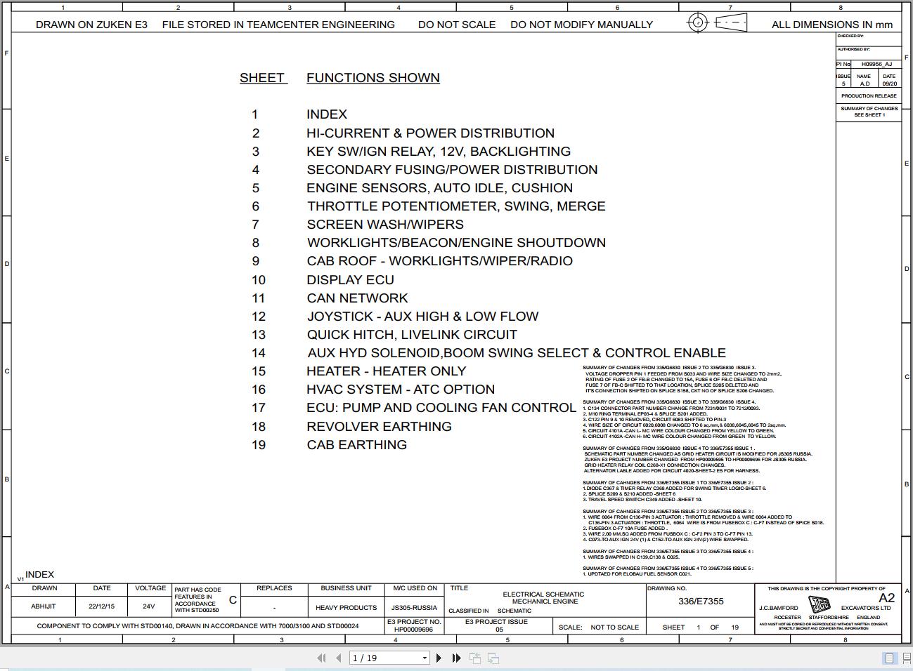JCB Tracked Excavator JS305 PUN 2015 2022 Electrical and Hydraulic Diagram (1)