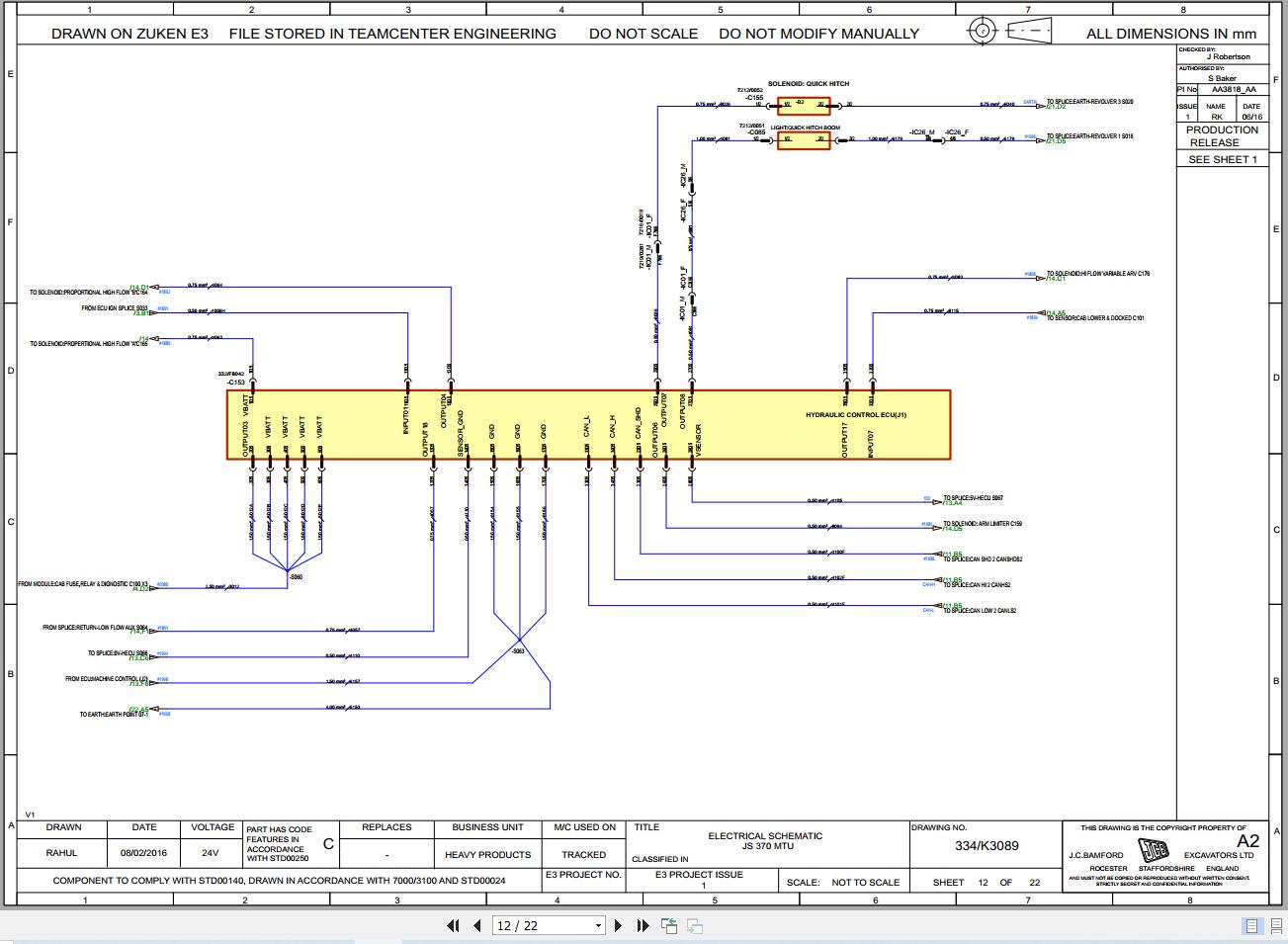 JCB Tracked Excavator JS330 T4F JCB 2017 2021 Electrical and Hydraulic Diagram (2)