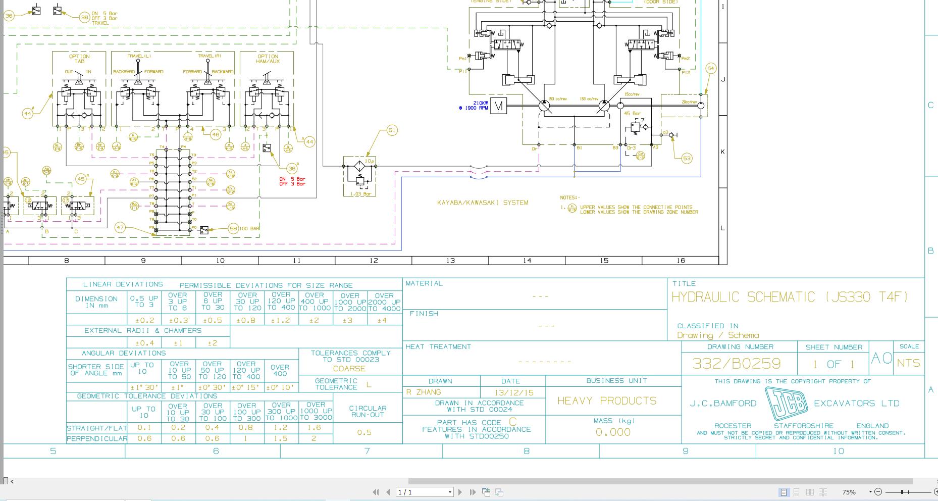 JCB Tracked Excavator JS330 T4F JCB 2017 2021 Electrical and Hydraulic Diagram (3)