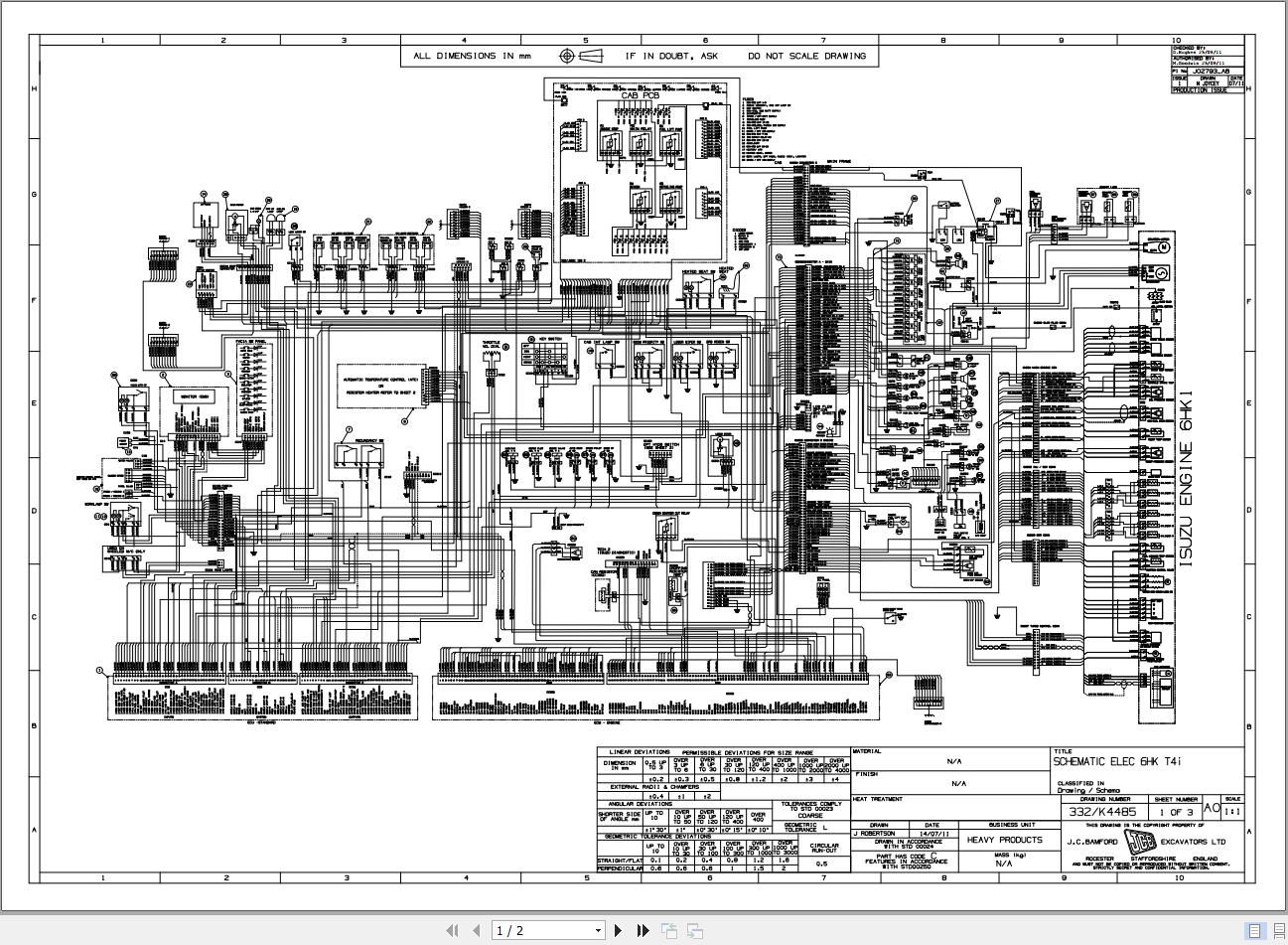 JCB Tracked Excavator JS330 T4i 2012 2017 Electrical and Hydraulic Diagram (1)
