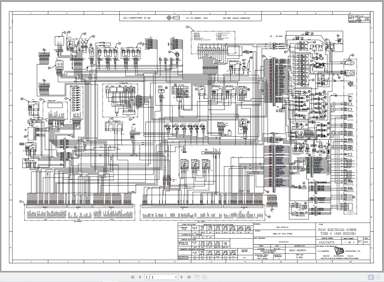 JCB Tracked Excavator JS360 T3 JCB 2008 2015 Electrical and Hydraulic Diagram (1)