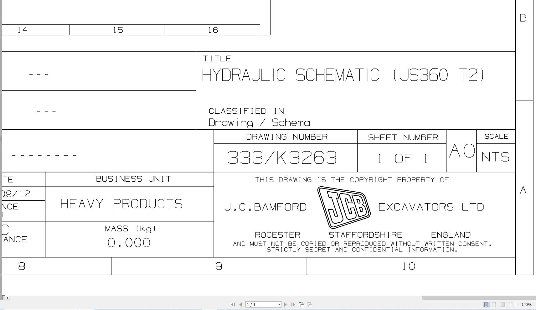JCB Tracked Excavator JS360 T3 SHA 2012 Hydraulic Diagram (1)