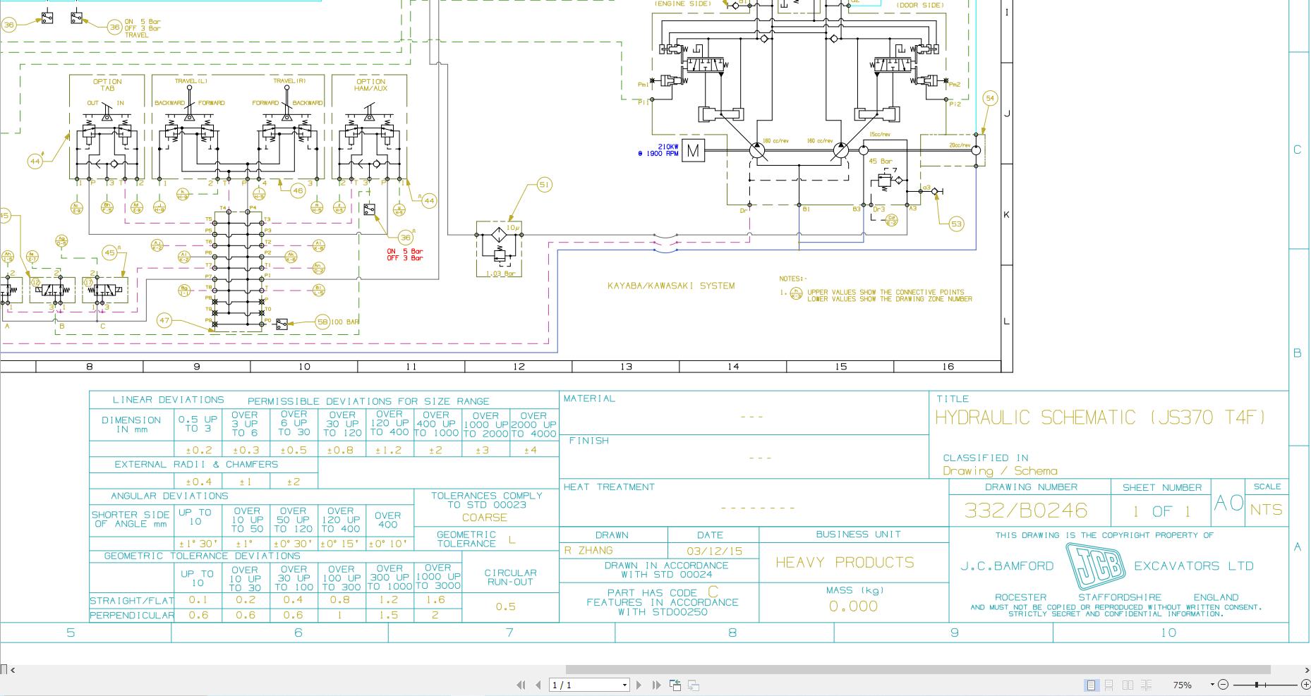 JCB Tracked Excavator JS370 T4F JCB 2016 2022 Electrical and Hydraulic Diagram (3)