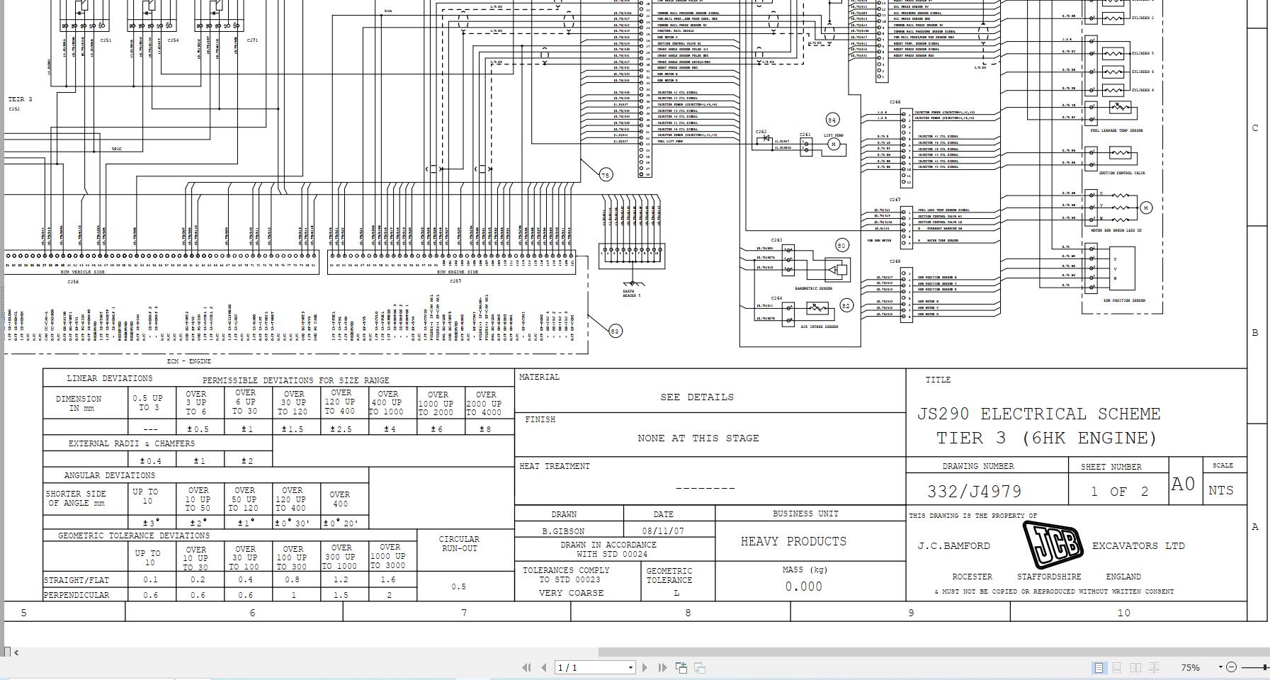 JCB Tracked Excavator JS370 T4i JCB 2015 2017 Electrical and Hydraulic Diagram (1)