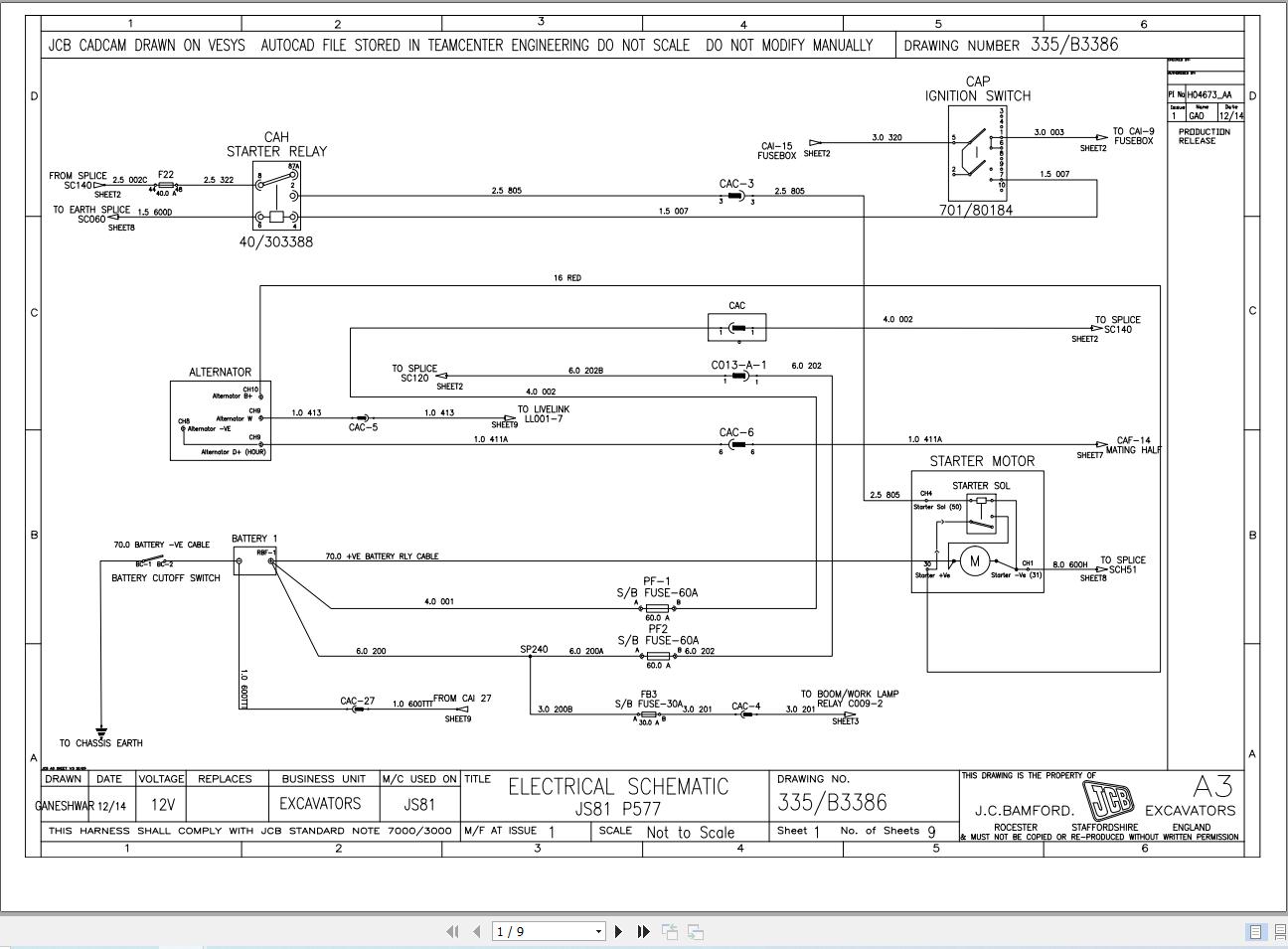 JCB Tracked Excavator JS81 T2 PUN 2011 2016 Electrical and Hydraulic Diagram (1)