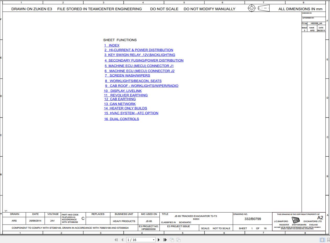 JCB Tracked Excavator JS85 T2 SHA 2014 2021 Electrical and Hydraulic Diagram (1)