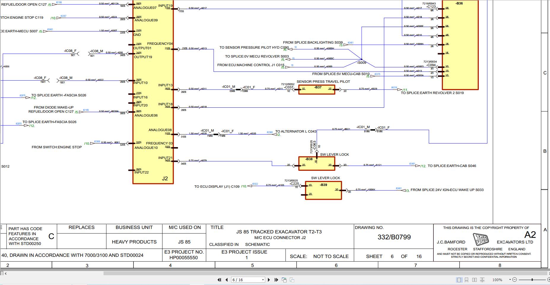 JCB Tracked Excavator JS85 T2 SHA 2014 2021 Electrical and Hydraulic Diagram (2)