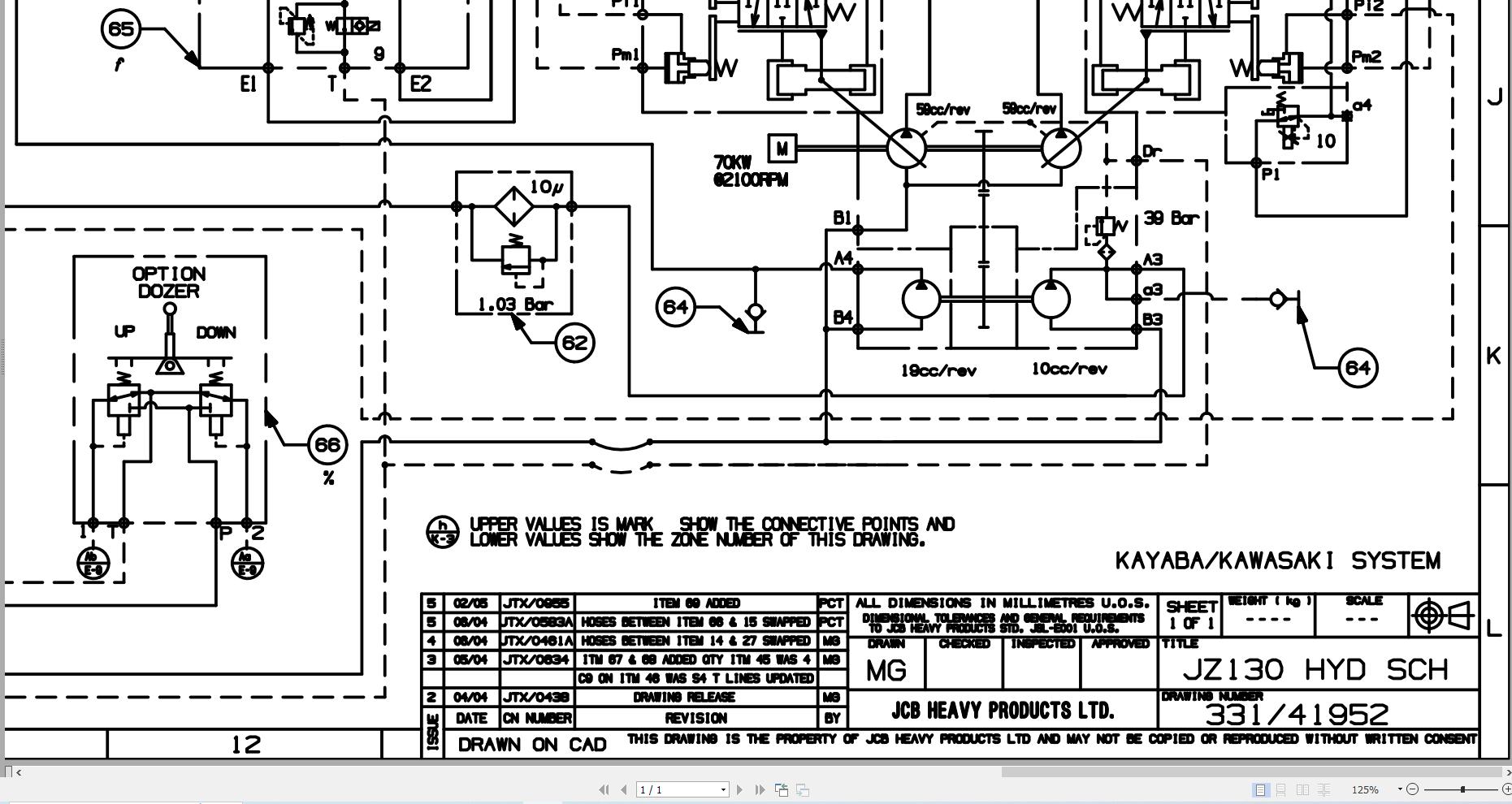JCB Tracked Excavator JZ140 T2 2004 2008 Electrical and Hydraulic Diagram (2)