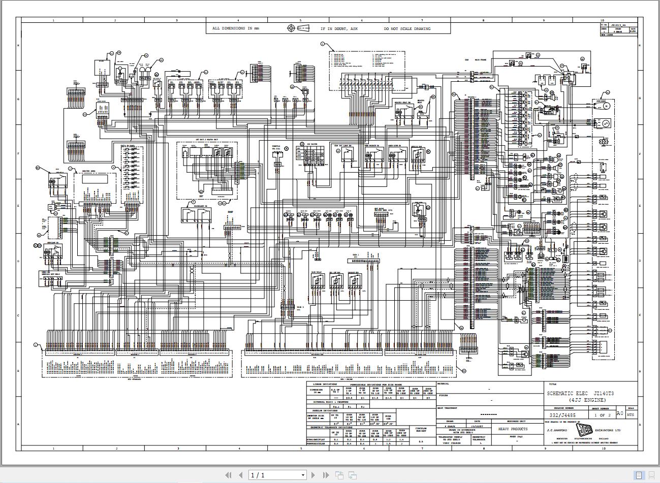 JCB Tracked Excavator JZ140 T3 2008 2015 Electrical and Hydraulic Diagram (1)