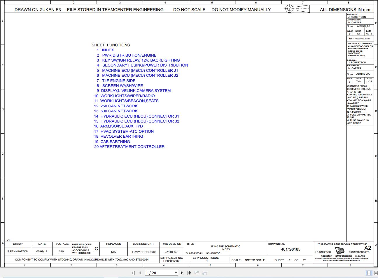 JCB Tracked Excavator JZ140 T4F 2019 2021 Electrical and Hydraulic Diagram (1)
