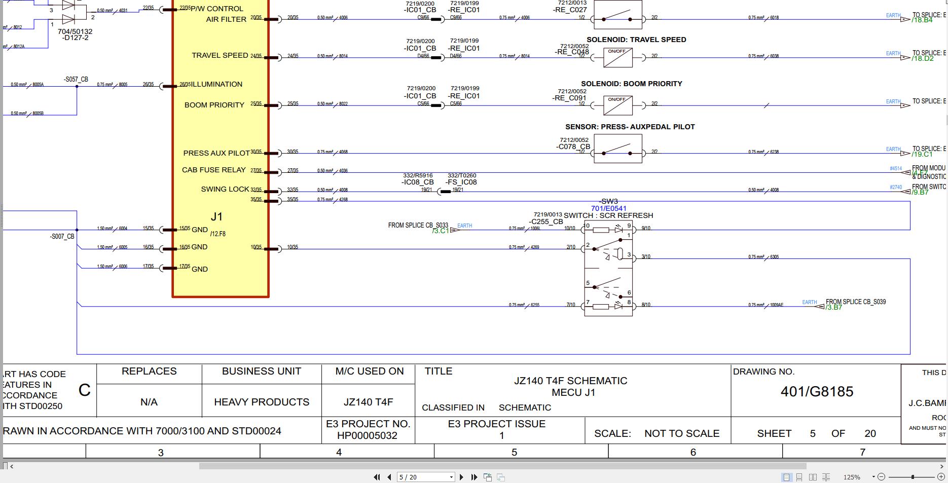 JCB Tracked Excavator JZ140 T4F 2019 2021 Electrical and Hydraulic Diagram (2)