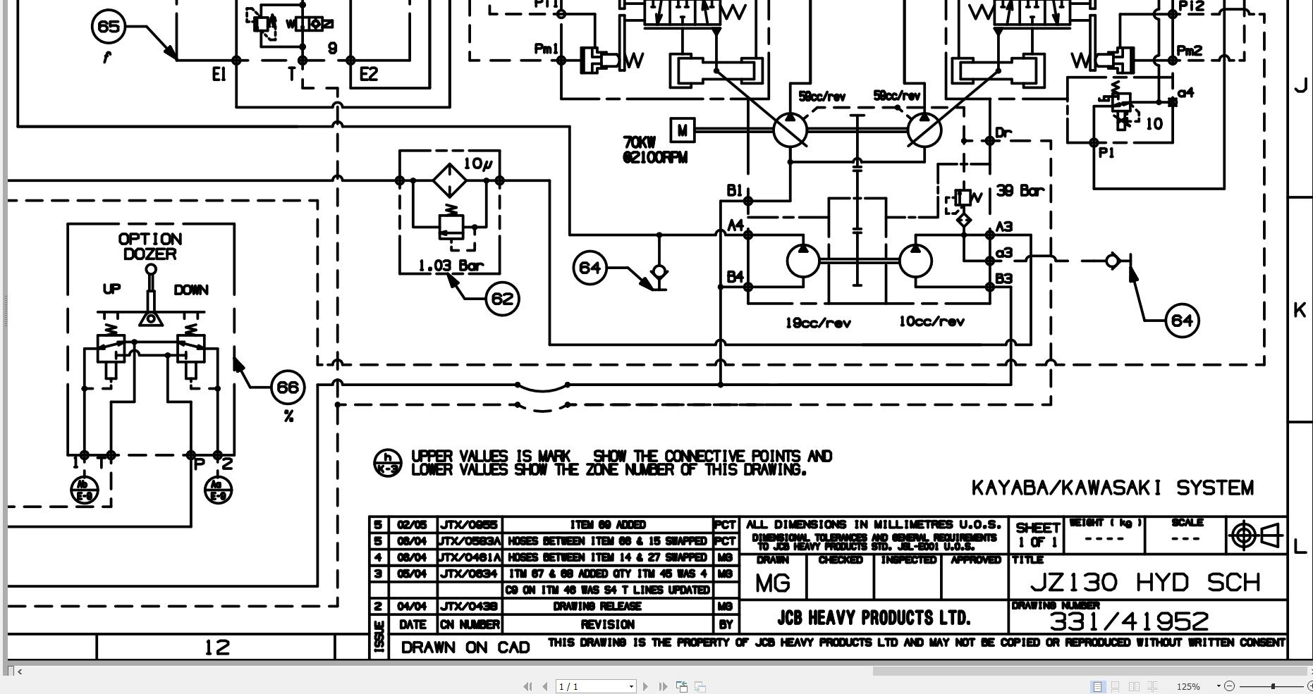 JCB Tracked Excavator JZ140HD T2 Electrical and Hydraulic Diagram (2)