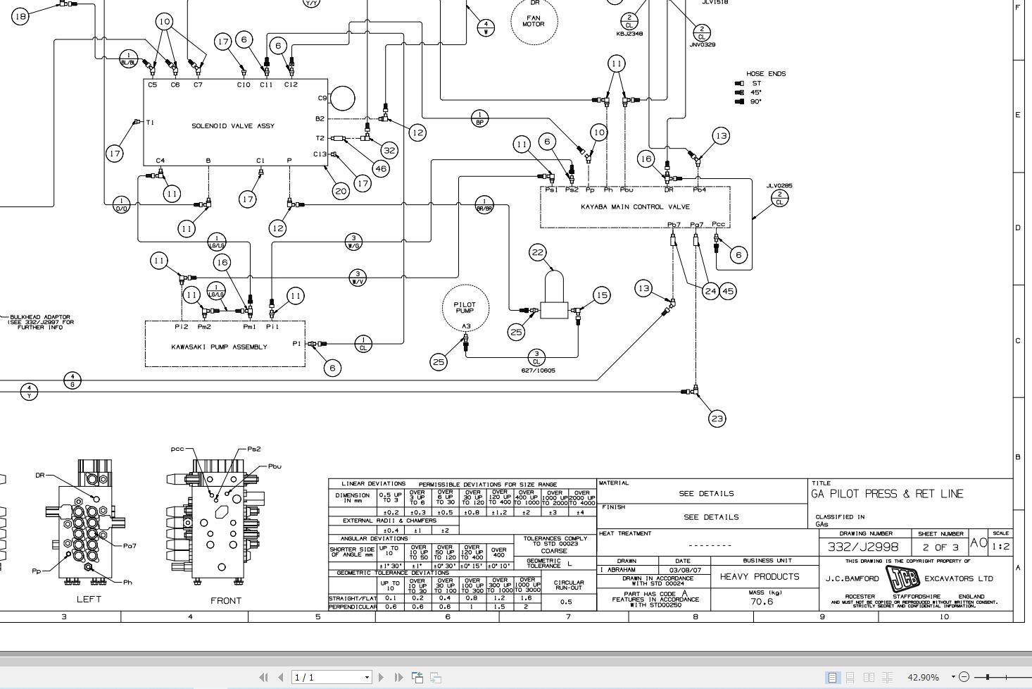 JCB Tracked Excavator JZ140HD T3 Electrical and Hydraulic Diagram (2)