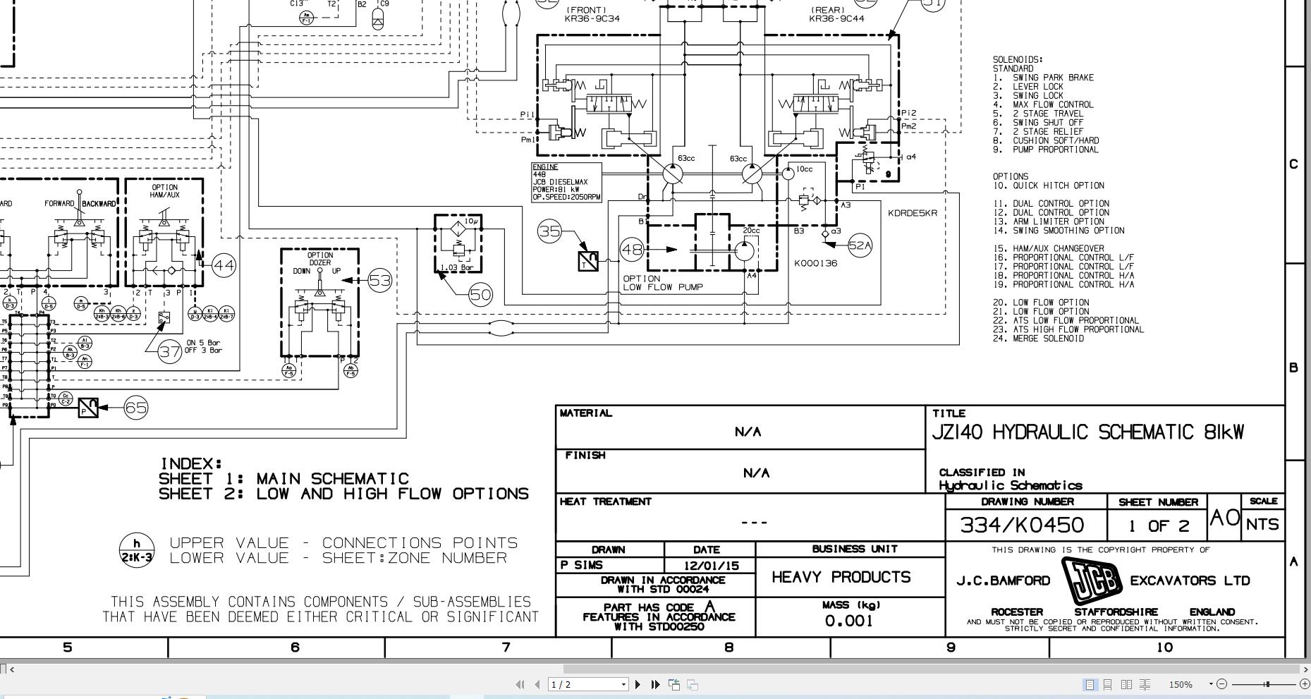 JCB Tracked Excavator JZ140HD T4i Electrical and Hydraulic Diagram (3)